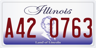 IL license plate A420763