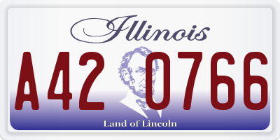 IL license plate A420766