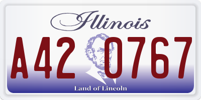 IL license plate A420767