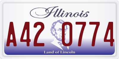IL license plate A420774