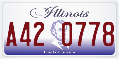 IL license plate A420778
