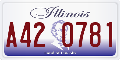 IL license plate A420781
