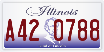 IL license plate A420788