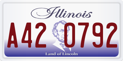 IL license plate A420792