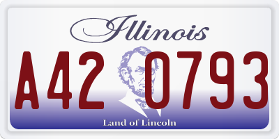 IL license plate A420793