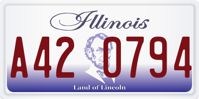 IL license plate A420794