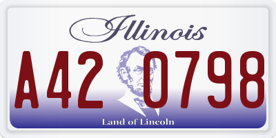 IL license plate A420798