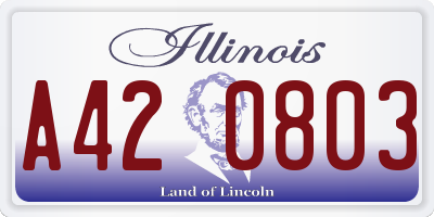 IL license plate A420803