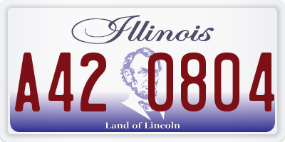 IL license plate A420804