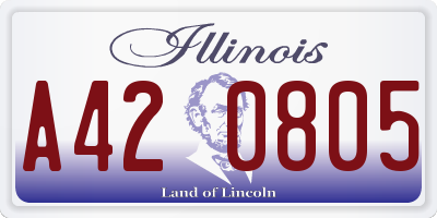 IL license plate A420805