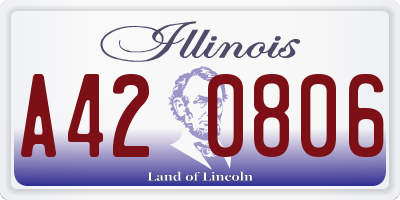 IL license plate A420806