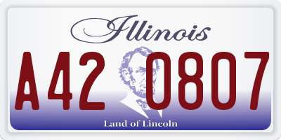 IL license plate A420807