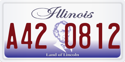 IL license plate A420812