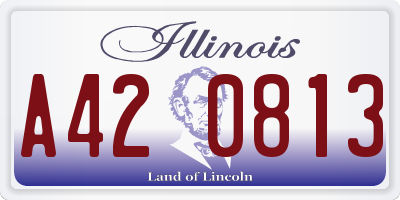 IL license plate A420813