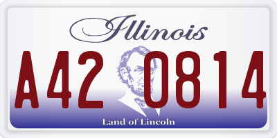IL license plate A420814