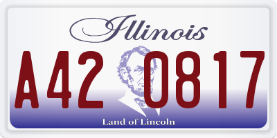 IL license plate A420817