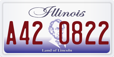IL license plate A420822