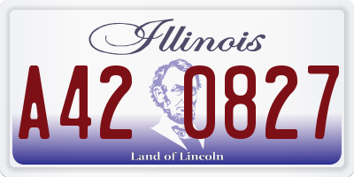 IL license plate A420827