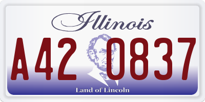 IL license plate A420837