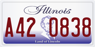 IL license plate A420838