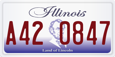 IL license plate A420847