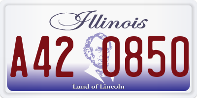 IL license plate A420850