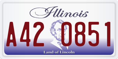 IL license plate A420851