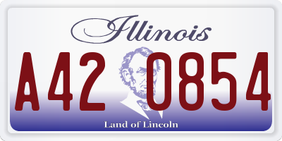 IL license plate A420854