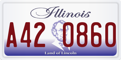 IL license plate A420860