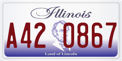 IL license plate A420867