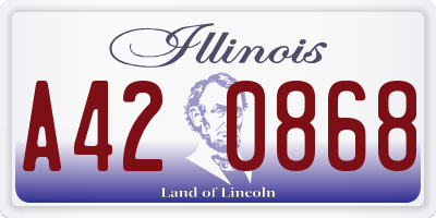 IL license plate A420868