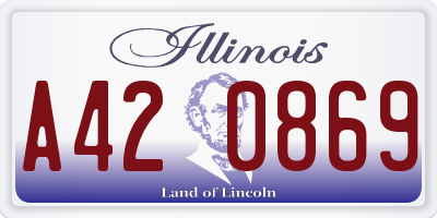IL license plate A420869
