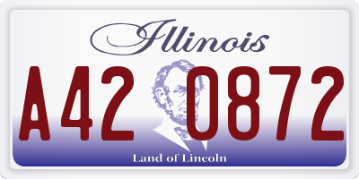 IL license plate A420872