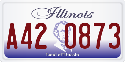 IL license plate A420873