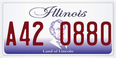 IL license plate A420880