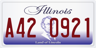 IL license plate A420921