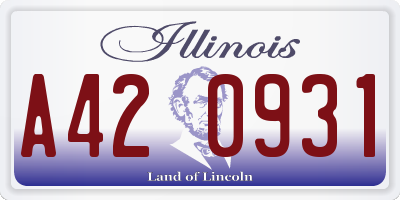 IL license plate A420931
