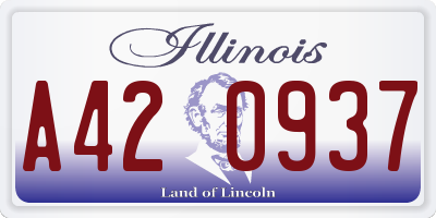 IL license plate A420937