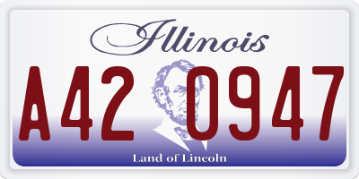 IL license plate A420947