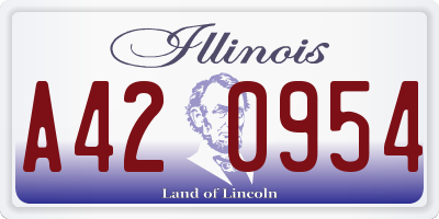 IL license plate A420954