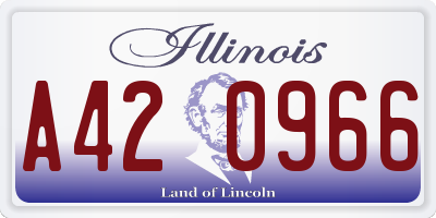 IL license plate A420966