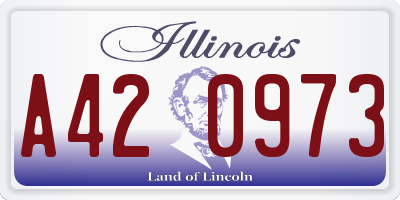 IL license plate A420973