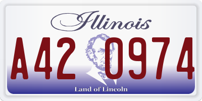 IL license plate A420974