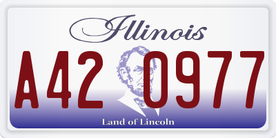 IL license plate A420977