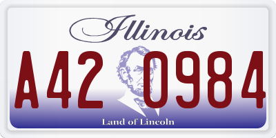 IL license plate A420984