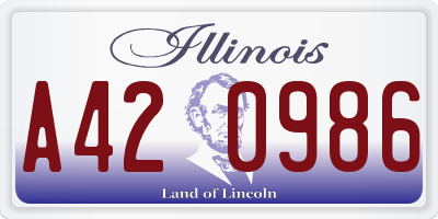 IL license plate A420986