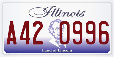 IL license plate A420996