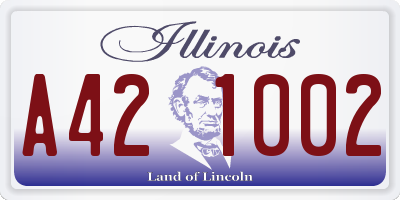 IL license plate A421002