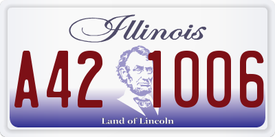 IL license plate A421006
