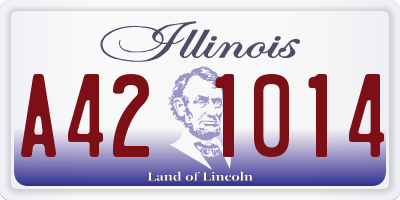 IL license plate A421014